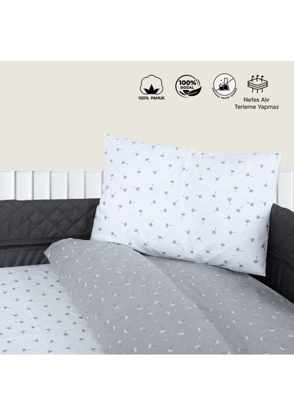 Beyaz 130X80 Park Yatak ve Beşik Uyumlu Bebek Nevresim Takımı – %100 Pamuk