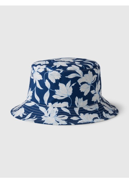 Erkek Çocuk Mavi Çiçek Desenli Bucket Şapka