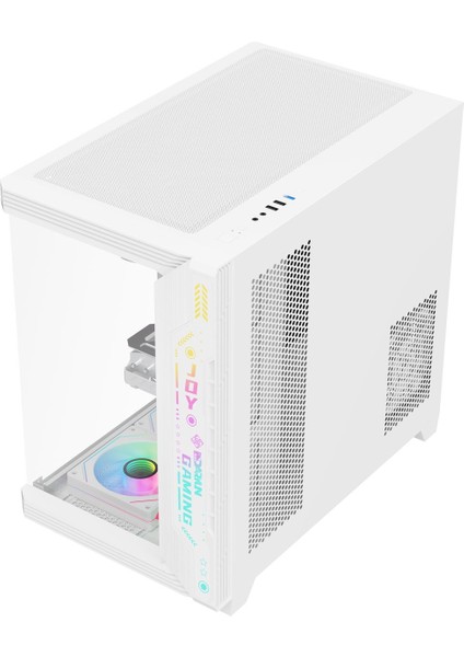 Joy Gaming Argb Ön Panel 7x Argb Fan Atx Beyaz Akvaryum Bilgisayar Kasası