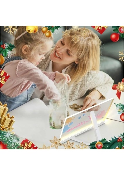 LED Işıklı Çizim Tahtası + 8 Renkli Kalem | Silinebilir Işıklı Resim Tahtası | USB Bağlantılı - Gece Lambası Özellikli fiyatları