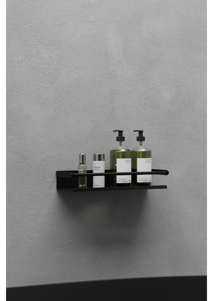 Paslanmaz Çelik Mat Siyah Yapışkanlı Banyo Rafı, Duş Rafı & Şampuanlık Raf-Gualdo fiyatları
