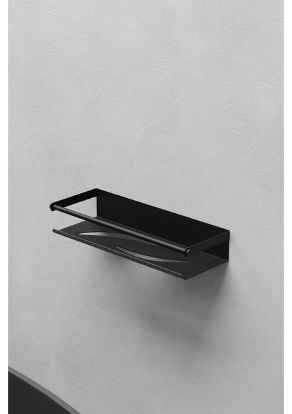 Paslanmaz Çelik Mat Siyah Yapışkanlı Banyo Rafı, Duş Rafı & Şampuanlık Raf-Gualdo modelleri