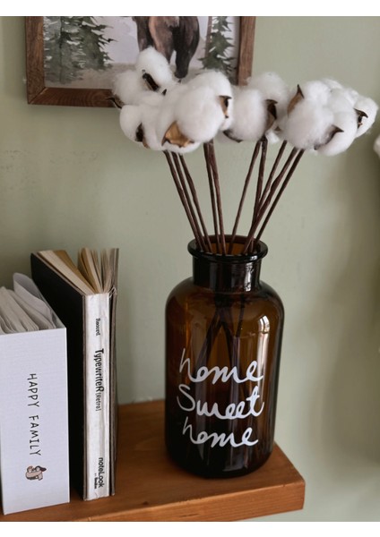 Pamuk Otu Demetli Home Sweet Home Dekoratif Vazo