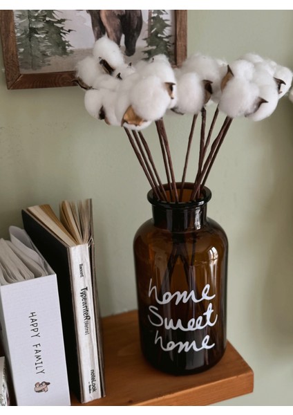 Pamuk Otu Demetli Home Sweet Home Dekoratif Vazo fırsatları
