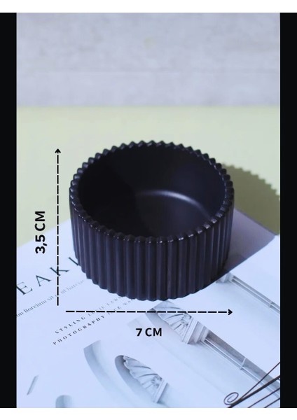 Çizgili Siyah Tealight Mumluk 2’li Set – Modern El Yapımı Dekoratif Mumluk fiyatları