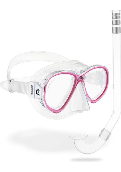 Perla Maske ve Mini Gringo Şnorkel Set Clear/pink (7-13 Yaş)