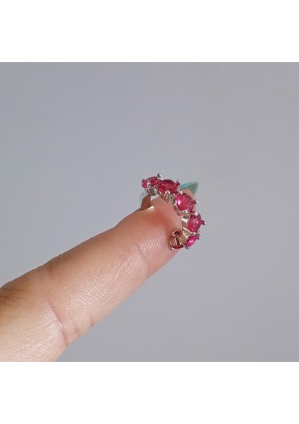 Pirinç Silver Fuşya Zirkon Taşlı Kıkırdak Küpe fiyatları