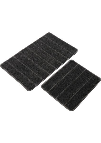 Doğal Kaymaz Taban Banyo Paspas Set Yumuşak Dokulu Su Emici Yıkanabilir Yeni Çizgili Set 50X80-50X40 indirimleri