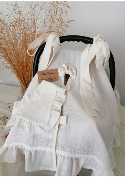 % 100 Pamuk Tek Kat Müslin Bebek Puset Örtüsü ve Bebek Puset Minderi