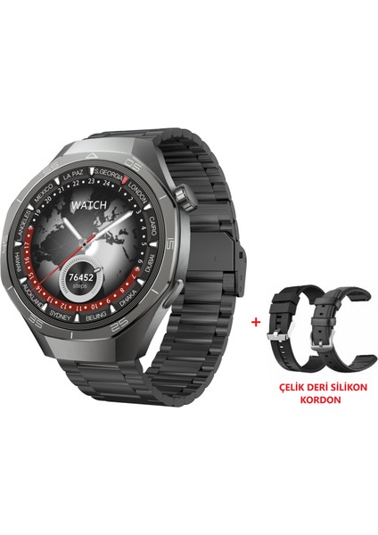 SK40 Amoled 49 mm 3 Kordonlu Akıllı Saat