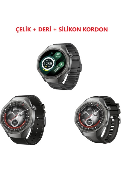 SK40 Amoled 49 mm 3 Kordonlu Akıllı Saat