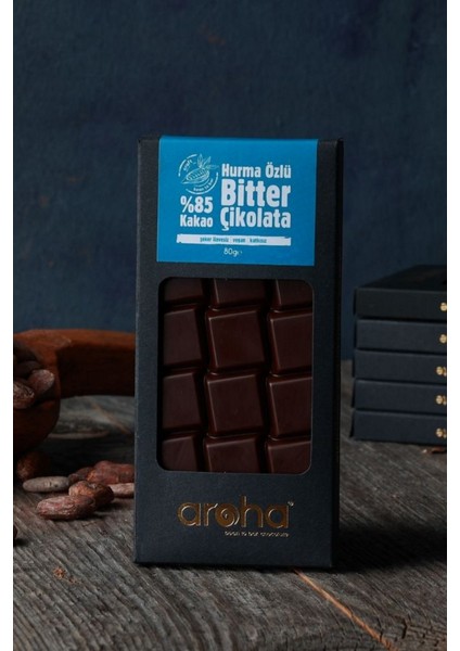 Altılı Avantaj Paket %85 Kakao Hurma Özlü Bitter Çikolata 80 g x 6 Adet fırsatları