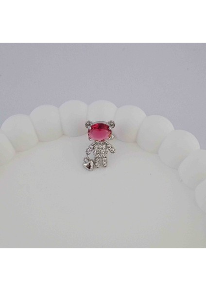 Pirinç Silver Tekli Fuşya Zirkon Taşlı Ayıcıklı Kıkırdak Küpe fırsatları