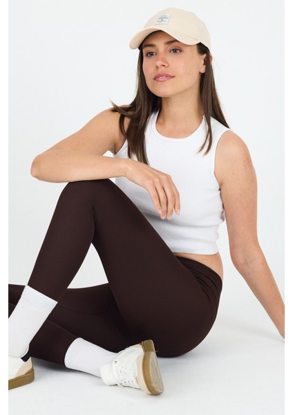 Kahve Fitilli Yüksek Bel Tayt 2004 fırsatları