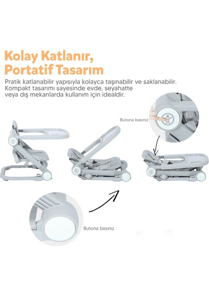 Cookie Portatif Mama Sandalyesi | Katlanabilir, Taşınabilir, Yıkanabilir indirimleri