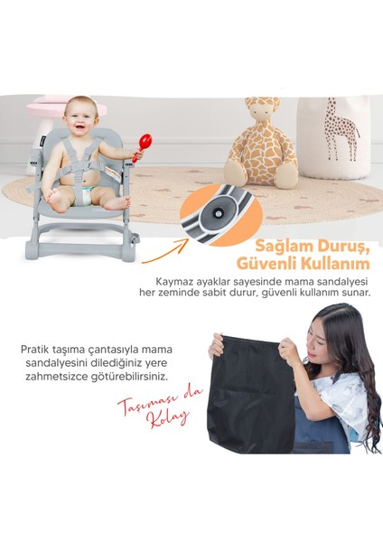 Cookie Portatif Mama Sandalyesi | Katlanabilir, Taşınabilir, Yıkanabilir