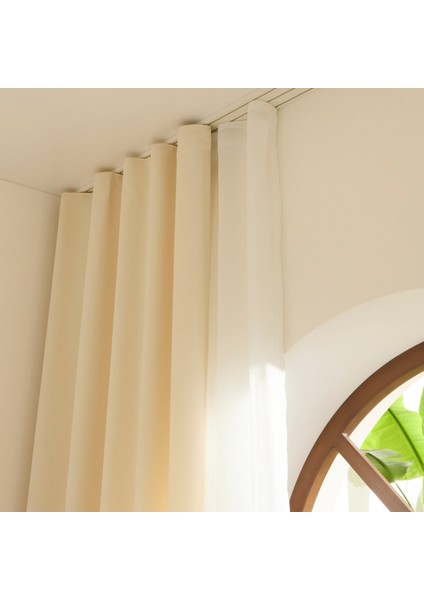 Holly Ada Fon Perde Krem 150x270 cm fırsatları