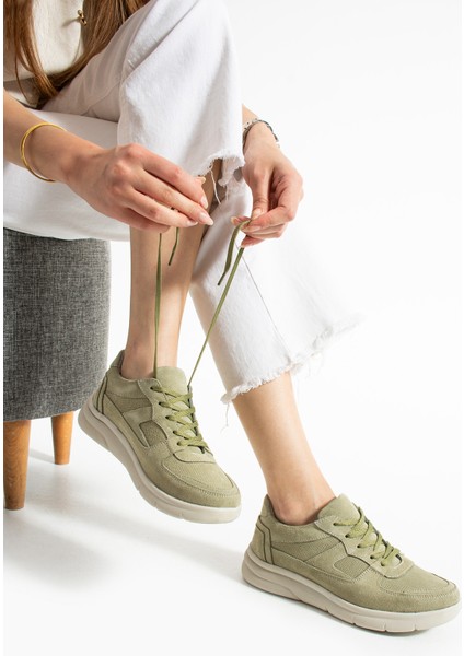 Sverko Kadın Hakiki Süet Deri Yeşil Spor Ayakkabı fiyatları