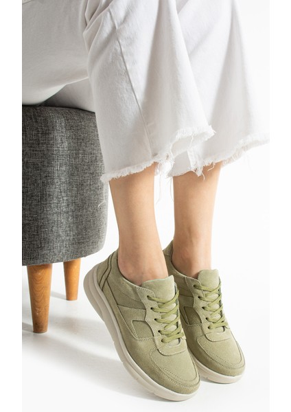 Sverko Kadın Hakiki Süet Deri Yeşil Spor Ayakkabı modelleri