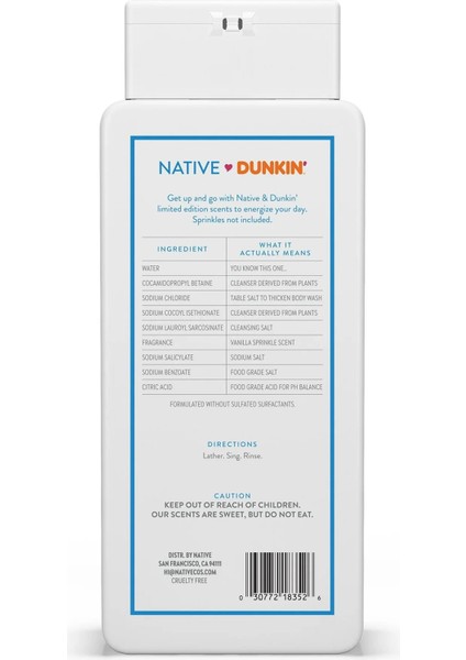 Dunkin Vanilla Sprinkle Vücut Şampuanı 532ML fiyatları