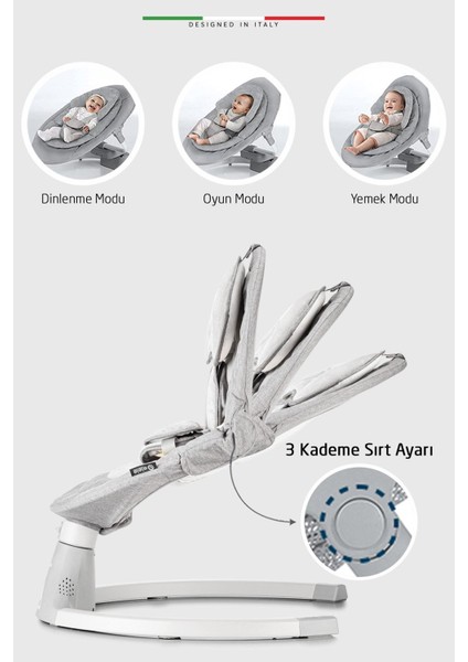 Dormire 2 Elektrikli Otomatik Sallanan Kademeli Ana Kucağı Gri fiyatları