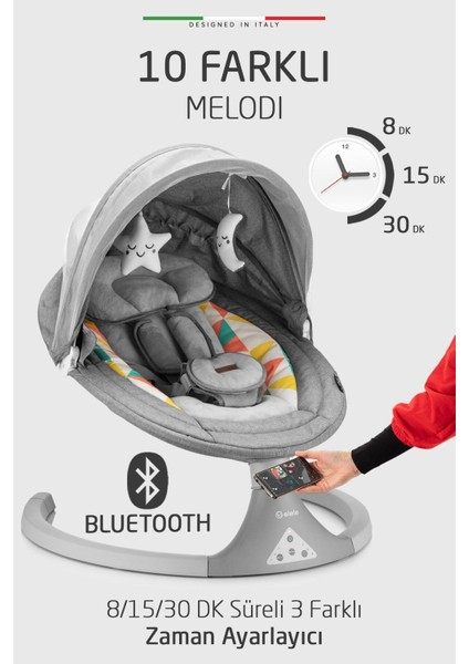 Dormire 2 Elektrikli Otomatik Sallanan Kademeli Ana Kucağı Gri fırsatları