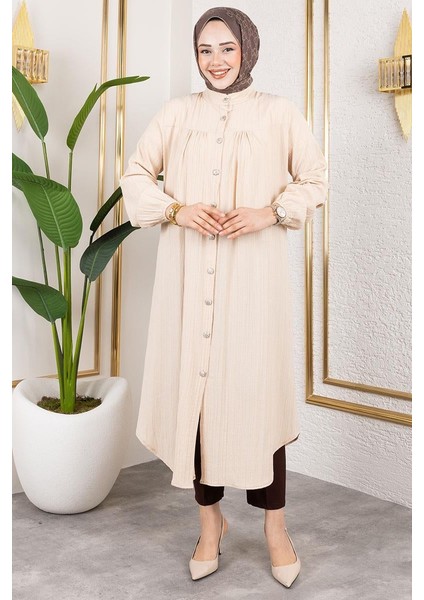 Robalı Uzun Tesettür Tunik Taş modelleri