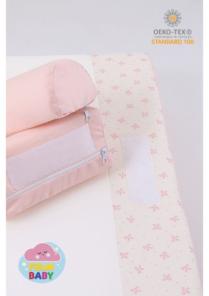 Bebek Yatağı (Pudra-Fiyonk) Yıkanabilir Kılıflı, Ortopedik, Ana Kucağı fırsatları