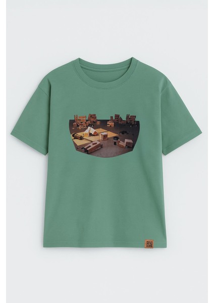 Kadın Bisiklet Yaka %100 Pamuk Blok Baskılı Kısa Kollu T-Shirt fiyatları