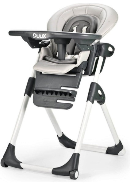 Alkon Yatarlı Portatif Katlanabilen Yükseklik Ayarlı Mama Sandalyesi Gri