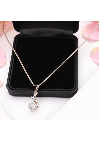 Zirkon Taşlı Çelik Kolye Küpe Seti Parlak Şıklık,kadın Takı Modelleri modelleri