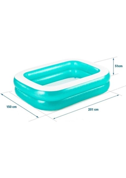 Akuamarin Dikdörtgen Şişme Havuz 201CM: Bahçenizde Ailecek Serinliğin Tadını Çıkarın!