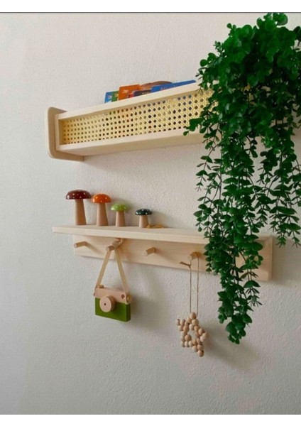 Hazeran Raf Hazeranlı Ahşap Raf & Ahşap Askılı Raf Ikili Raf 60CM modelleri