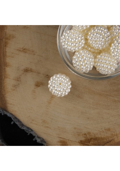 Böğürtlen Krem Plastik Inci 18 mm 500 Gram