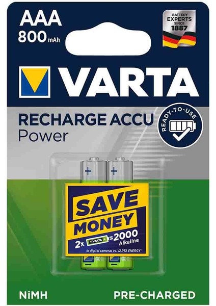 Accu Power Şarj Edilebilir Ni-Mh Aaa Kalem Pil 800 Mah 2 Adet