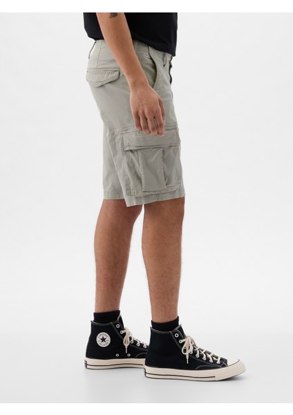 Erkek Gri 11" Relaxed Kargo Şort fırsatları