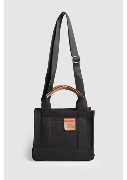 Kadın Keten Tote Bag Çanta Siyah modelleri