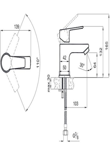 Mare S Lavabo Bataryası Krom (410200504991)