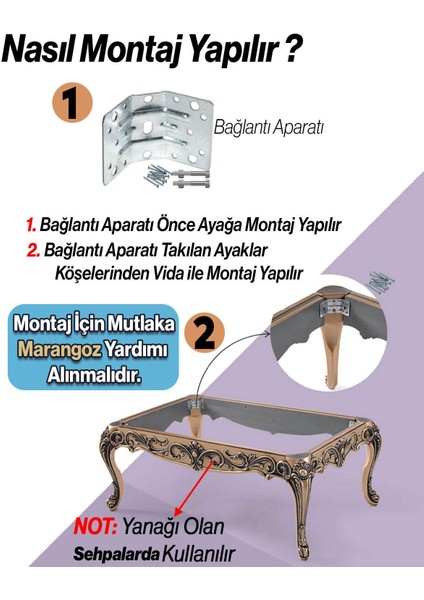 Elips Sehpa Ayağı 42 cm Plastik Gold Altın Masa Ayak Mutfak Sehpası Yemek Masası Mobilya Ayakları fırsatları