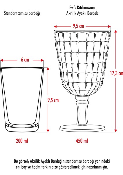 Allegra Füme 6 Lı Kadeh Bardak Seti 750 ml Akrilik Malzeme - Cam Değildir Kırılmaya Dayanıklı