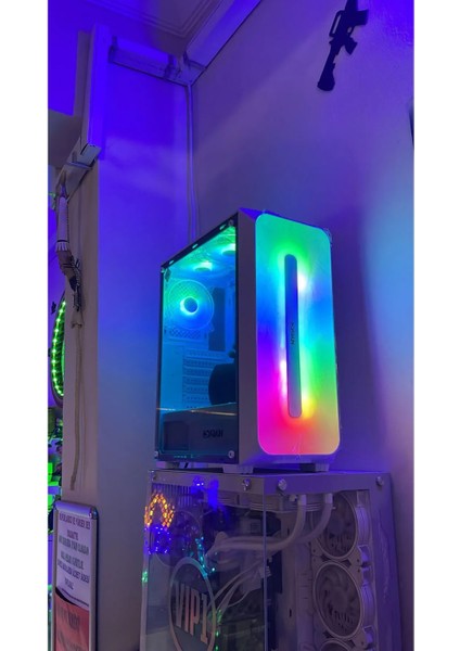 Ifesto 3 x 120 mm Whıte Panel Argb Fanlı Cam Panelli Bilgisayar Kasası