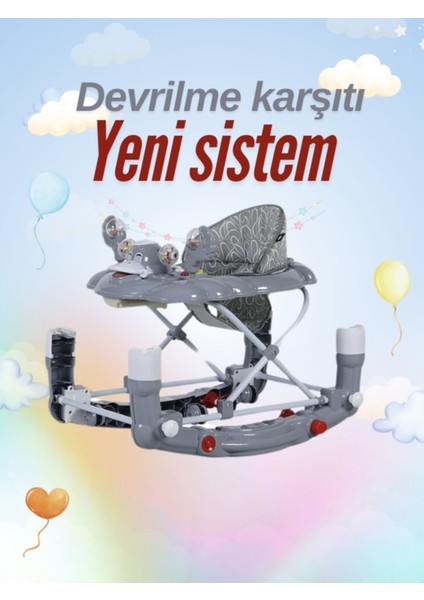 Yeni Nesil Kiddy Yürüteç Sallanır Müzikli Oyuncaklı Bebek Yürüteç Örümcek