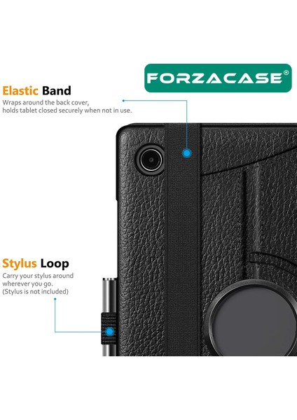 Samsung Galaxy Tab A9+ / A9 Plus X210 ile Uyumlu 360 Derece Döner Standlı Kılıf - FC012 modelleri