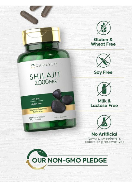 Shilajit 2000 Mg Naturally Occurring Fulvic Acid 90 Kapsul