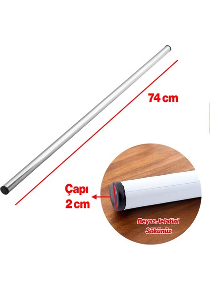 (3 Adet) Alüminyum Metal Oklava Tekli 74 cm Mutfak Börek Hamur Un Yufka Açma Silindir Yuvarlak Krom fiyatları