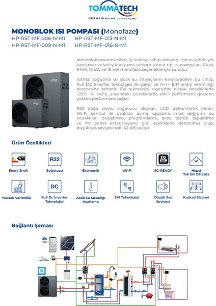 6kw Isı Pompası (Monofaze)