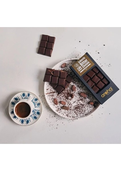 İkili Avantaj Paket %80 Kakao Şekersiz Bitter Çikolata - Stevia ile tatlandırılmıştır - 80 g x 2 Adet