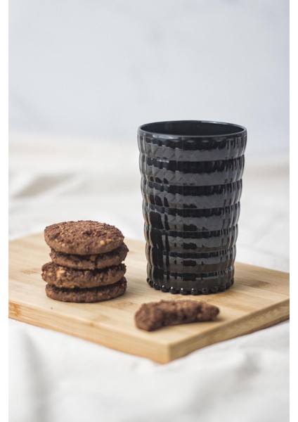 Allegra Siyah Akrilik Bardak 6'lı Set | 400 ml | Su, Meşrubat, Sunum ve Kahve Yanı Için | Cam Değildir | Kırılmaya Dayanıklı
