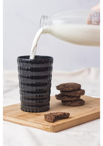 Allegra Siyah Akrilik Bardak 6'lı Set | 400 ml | Su, Meşrubat, Sunum ve Kahve Yanı Için | Cam Değildir | Kırılmaya Dayanıklı
