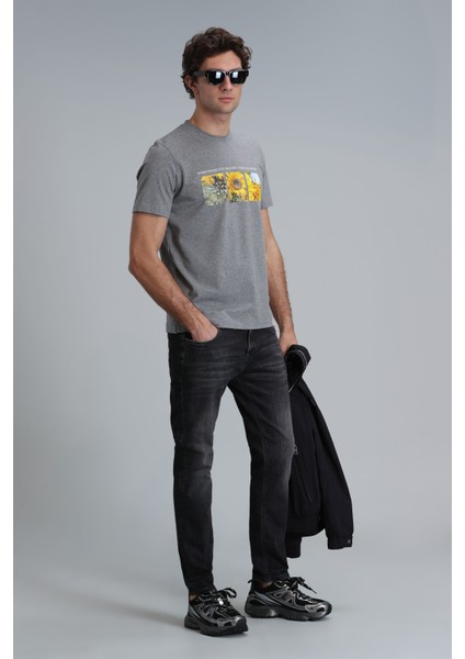 June Modern Grafik T- Shirt Siyah